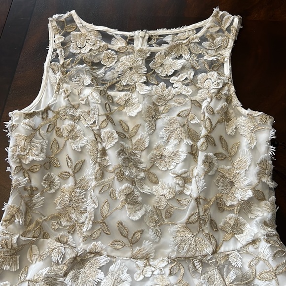 Adrianna Papell Floral Embroidered Crew Neck Fit and Flare Dress - Picture 12 of 17